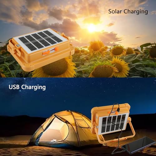 Image of Rechargeable Portable Solar Work Light, 16500mAh Magnetic Flood Battery, 120W, 10000LM Work Light, LED Camping Lights IP66, Waterproof for On-site Repair
