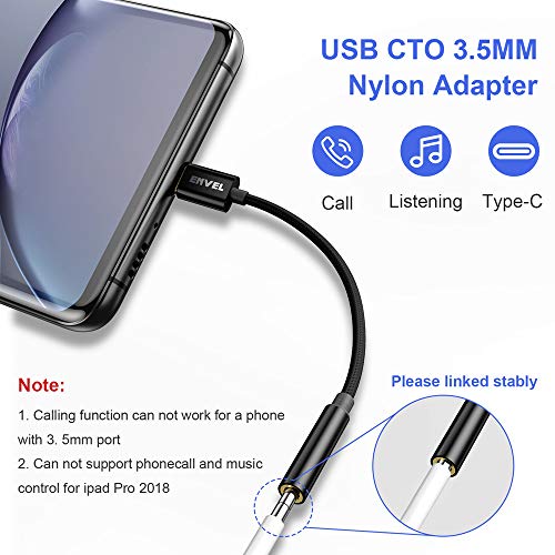 USB C naar 3,5 mm jackadapter, USB C hoofdtelefoonadapter Type C naar 3,5 mm Audio Aux DAC-chipkabel Compatibel met… - Afbeelding 4