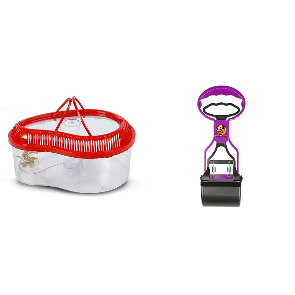 Foodie Puppies Turtle House Reptile Carrier with Bask Platform Raising Brazilian Tortoise Tank Water Turtle Breeding Box with Cover - Medium & Potty Pet Pooper Scooper Mini 11 Inch (B0CDDMHKRY) Amazon Price History, Amazon Price Tracker