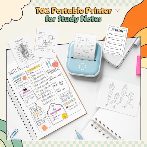 Print Pods Mini Impressora T02 – Impressora de adesivos sem tinta com 3 rolos de papel adesivo de 5