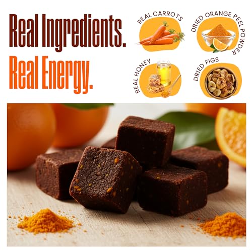 Image of PEPCUBES Carrot Snack Bites, Orange Flavor (8 Pack), Soft, Chewy, Real Ingredients, Naturally Sweetened, High Fiber, Steady Energy, Gluten Free, Dairy Free, Low Calorie, Plant Based, Gut-Friendly, Vegetarian Friendly | 8 ct, 1.06 oz each