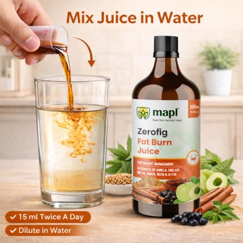 Image of MAPL Zerofig Fat Burn Juice Ayurvedic Herbal Drink With Amla, Saunth And Pippali Supports Weight Management, Metabolism And Digestion For Active Lifestyle 500 ml