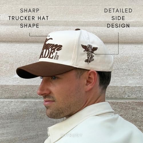 Image of Vintage Faith & Forever Trucker Hat | Men & Women | Christian Cross Jesus Hats | Bachelorette Bride Hat | Cotton | Snapback