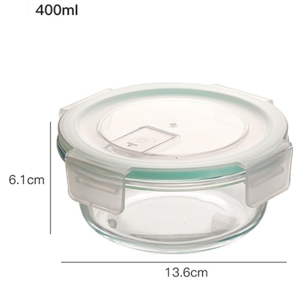 Recipientes para Alimentos Caja de almacenamiento de vidrio de borosilicato alto con tapa, caja con división de almacenamiento sellada de vidrio, contenedor de vidrio transparente para Refrigerador Fr