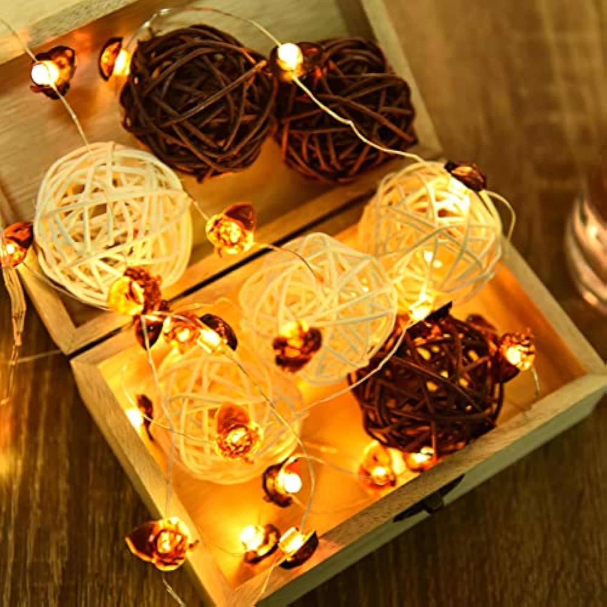 15Pc Rattan Wicker Cane Balls for Wedding Party Decor