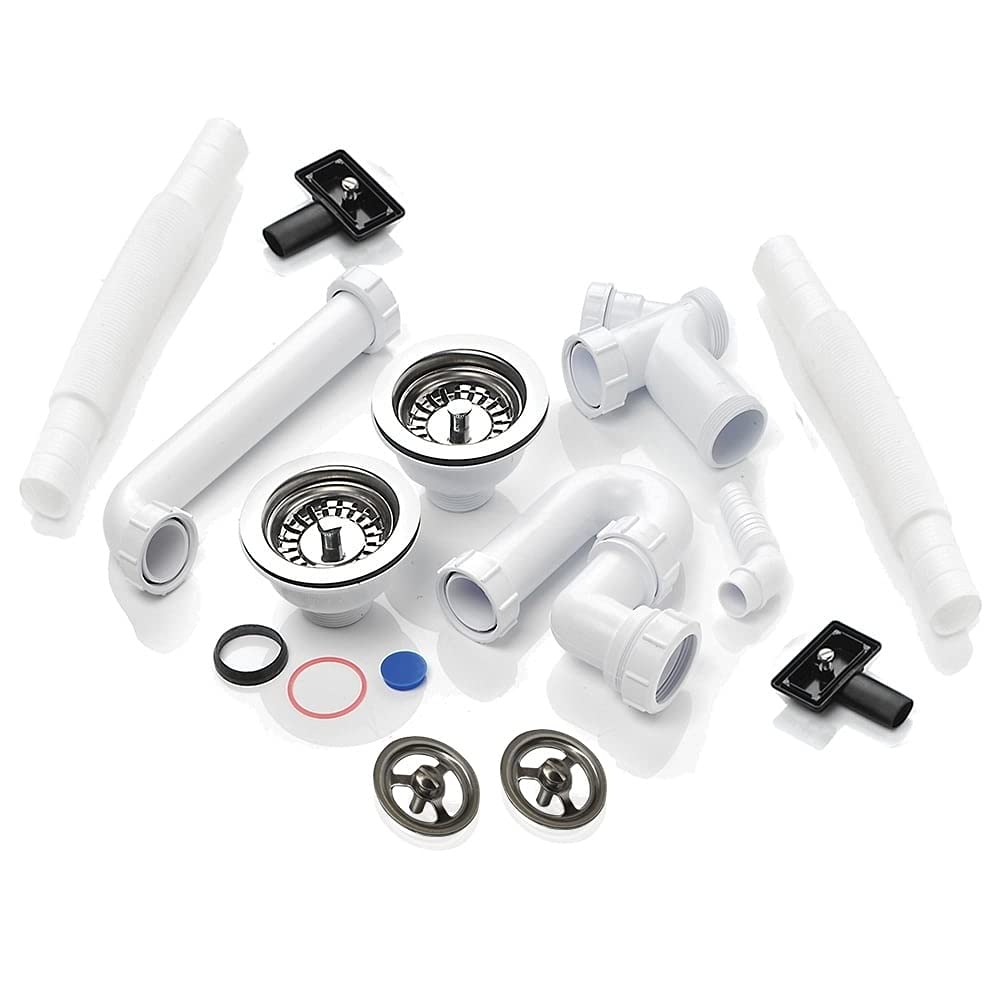 Astini, RAK, Rangemaster 2.0 Bowl Chrome Waste, 2X Overflow & Plumbing Kit WPAK5