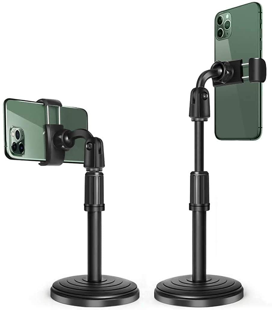 SEVAM Broadcast Mobile Phone Stand Multi-Angle Adjustable Desk Mount Holder 360 Rotate for Online Classes Live Streaming Shoot Video, Universal Compatible with All iPhone/Android Smartphone-image-2