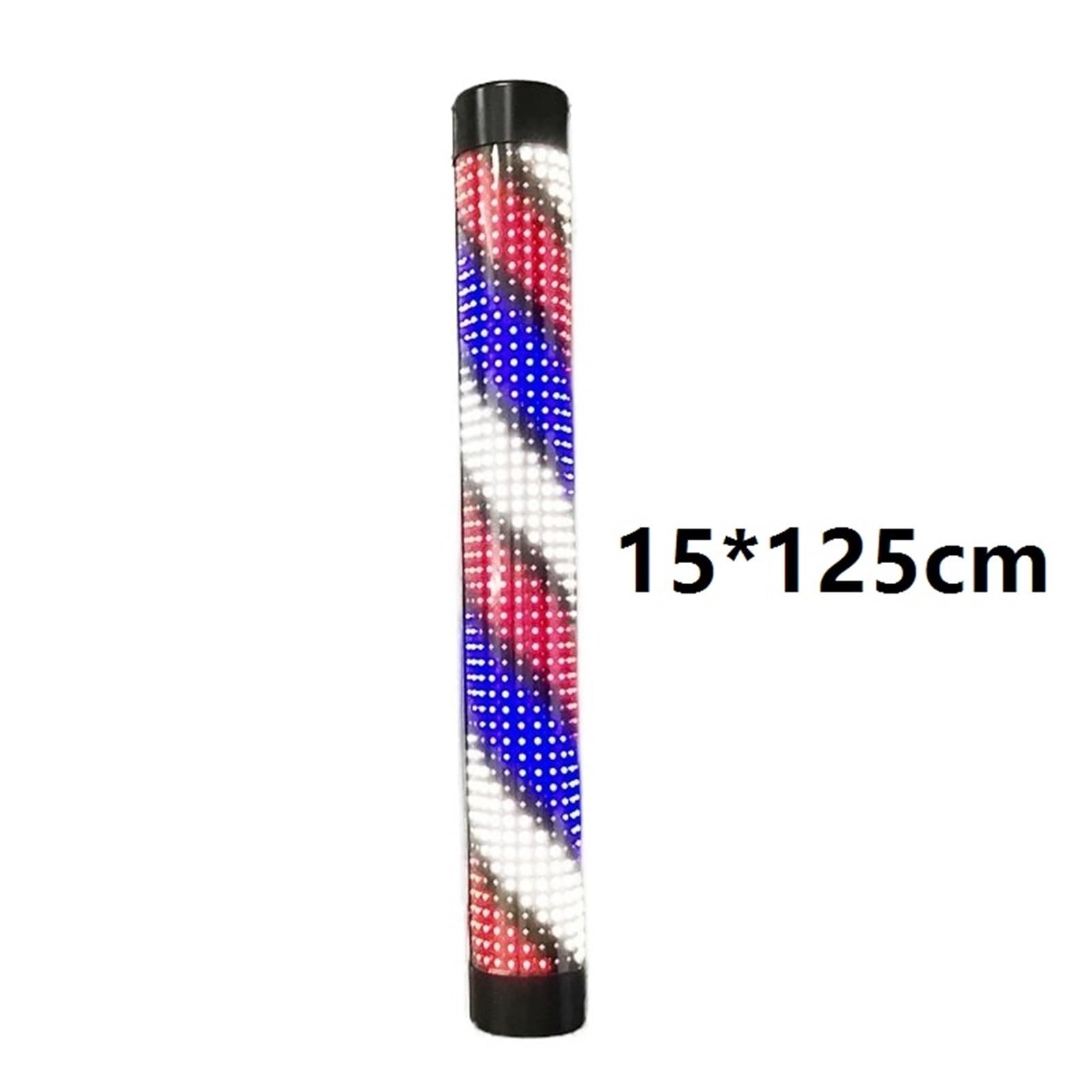 Lampa ścienna LED Wodoodporny Słupek Do Salonu Fryzjerskiego Obrotowe Światło Salon Fryzjerski Kryty Neon Oświetlenie Wiszące Na Ścianie Piękno W Paski balkonu, korytarza(Black,15x125cm)