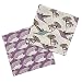 Milkbarn Organic Burp Cloths, 2 Pack (Purple Hummingbird and Purple Hedgehog)