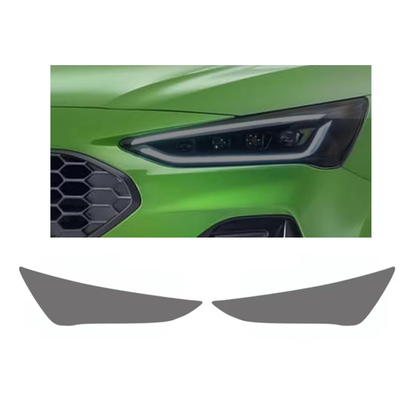 Headlight Film for Ford Focus MK4 2018-2025, 1Set Transparent/Smoke Black Car Headlight TPU Protective Film