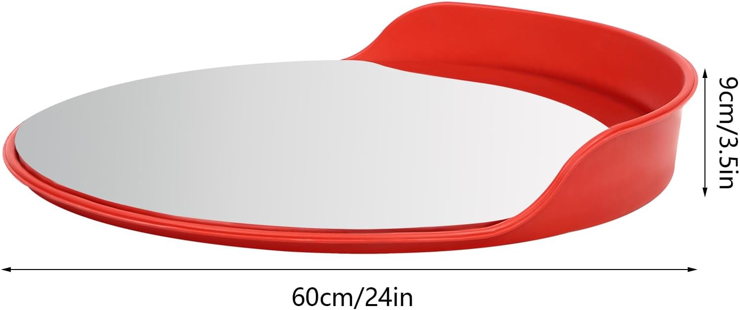 2PCS Safety Convex Mirror 24'' TrafficMirror CornerMirror Indoor Outdoor SecurityMirror Blind SpotMirror 230° Wide View Garage-Mirror for Driveway Road Parking Lot Shop Office