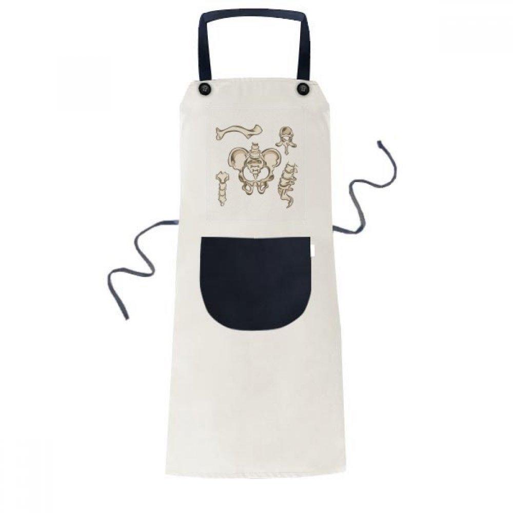 Tablier de cuisine squelette humain bavoir de cuisine noir 70cm x 67cm avec poche pour adulte