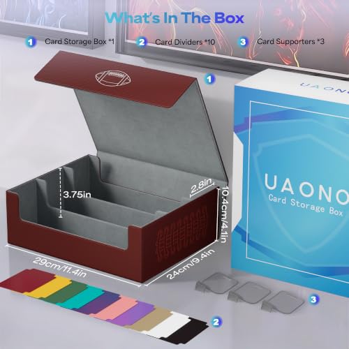 Image of UAONO Trading Card Storage Box for 1800+ Sleeved Cards, Bulk Card Storage