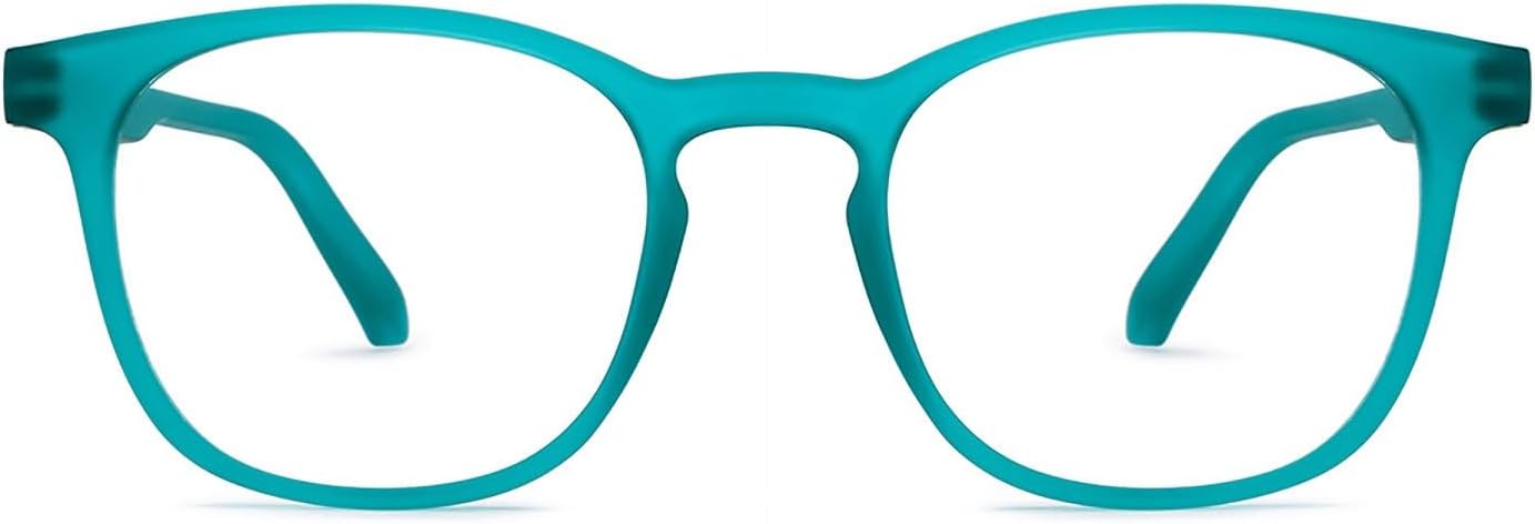 HUSTLR Lenskart | Zero Power Bluecut & Antiglare Computer Eyeglasses | Full Rim Square Shape | As Seen On Shark Tank | For Men & Women | Medium | LB E14058-W