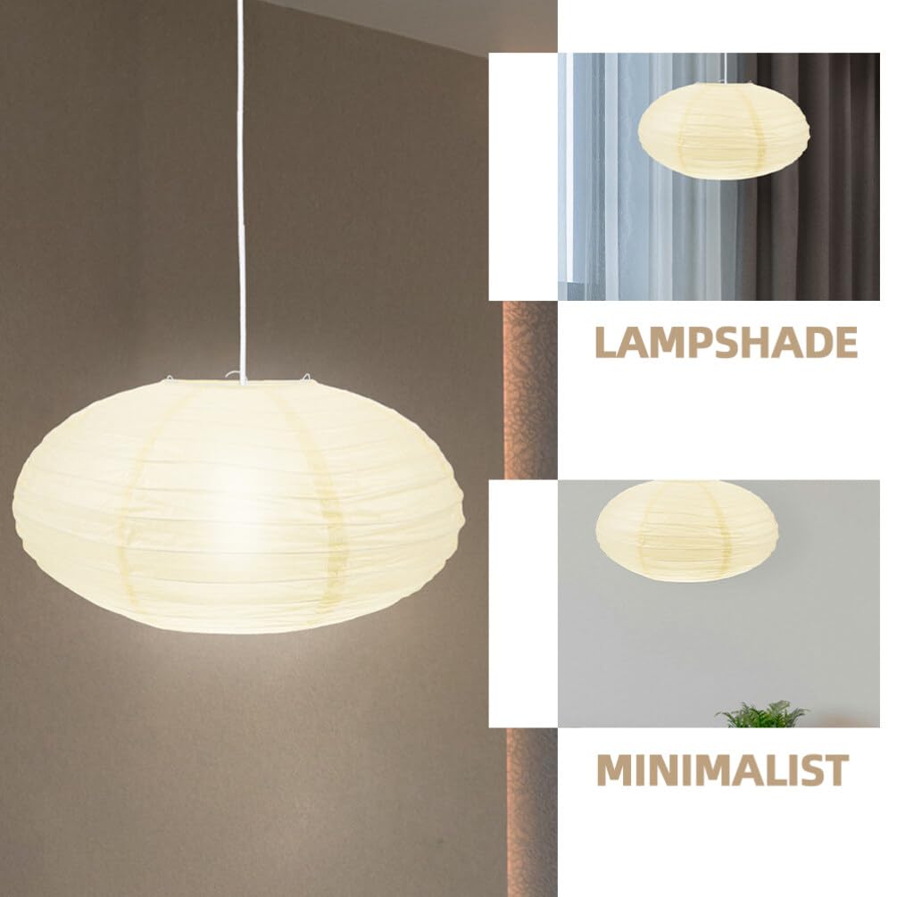 LIFKOME Pantalla De Lámpara De Linterna De Papel 2 Uds. Linterna Colgante De Estilo Japonés Chino Cubiertas De Luz Redondas Ovaladas Plegables Protector De Luz De Techo Para Decoración
