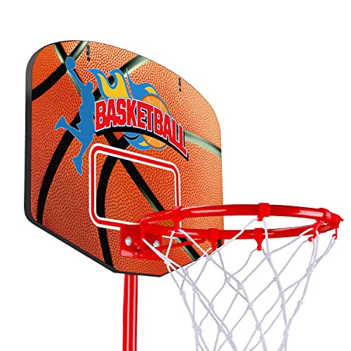 Toddler Basketball Hoop Stand Adjustable Height 2.5 Ft -6.2 Ft Mini Indoor Basketball Goal Toy With Ball Pump For Kids Boys Girls 2 3 4 5 6 7 8 Years Old Outdoor Outside Toys 1-3 4-8 Yard Games #TOP2