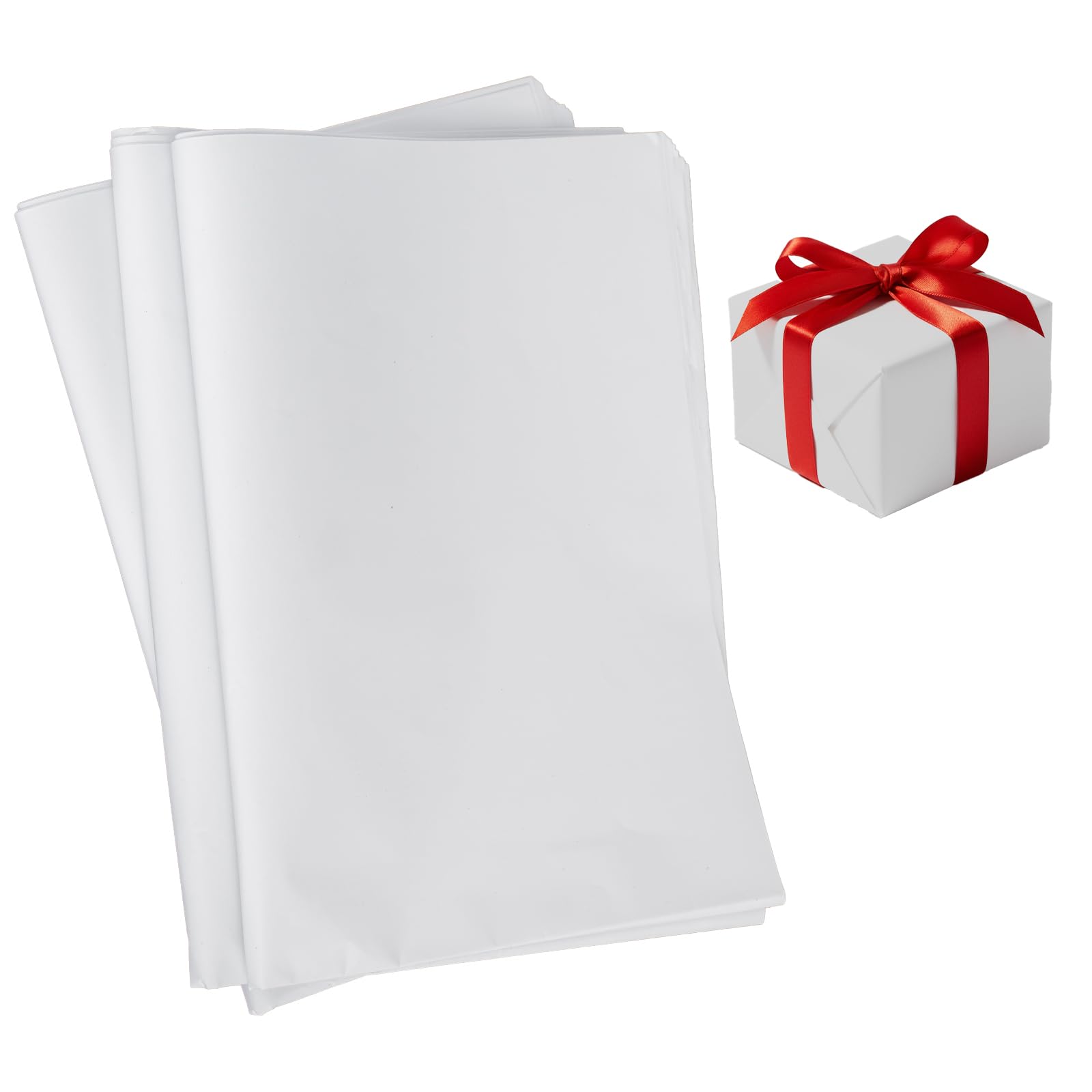 60 Sheets White Tissue Paper, Gift White Tissue Paper Sheets for Wrapping, 35x50cm Art Papers Crafts for Gift Wrapping, DIY Crafts, Birthday Decor, Flower Art