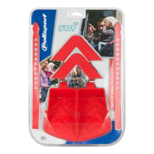 Polisport, Set di Mini braccioli e poggiapiedi per seggiolino Bici Bambini Guppy Mini, Rosso (Rot - Rot)