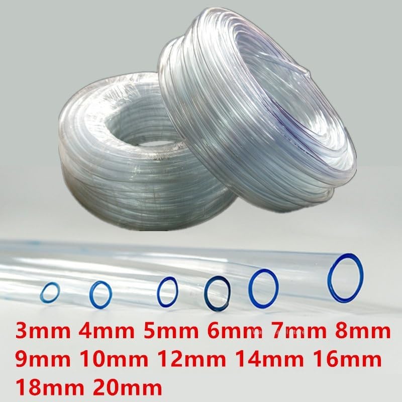 Schlauch PVC-Rohr, transparentes Wasserrohr, 8 mm, Rohre, Schläuche, Aquarienschläuche, Wasserpumpenschläuche, Gartenschlauch, 5 Meter, 10(Transparent 8mm X 10mm,15 meters)