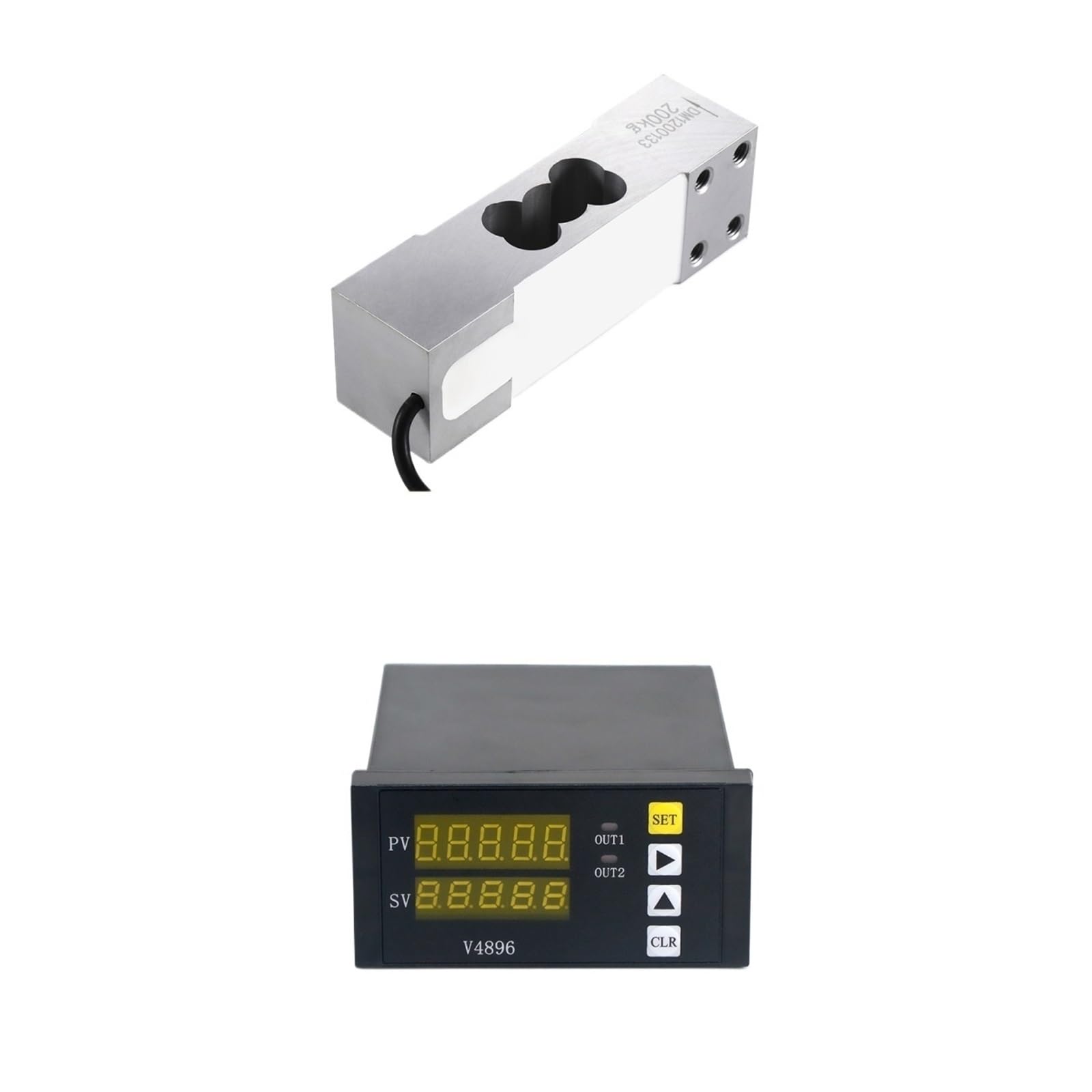 JJHQOKYNA Load Cell Sensor with Indicator Display Compression and Tension Cells for Force Measurement 200KG