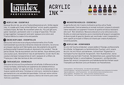 Liquitex Professional Acrylic Ink, 1-Oz (30Ml), Essential Color Set, Set Of 6 #TOP1