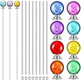 Dekoratives Gartenpfähle, Perlen-Set, skurrile Gartendekorationspfähle, Metallstütze mit Glasperlen und Kristallen