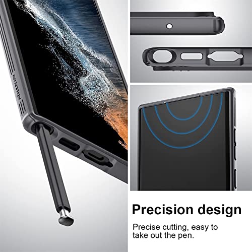 Image of Galaxy S23 Ultra Case with Camera Cover,S23 Ultra Slim Fit Thin Polycarbonate Protective Shockproof Cover with Slide Camera Cover, Upgraded Case for Samsung Galaxy S23 Ultra (Black)