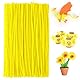 jijAcraft 6MM Gelb Pfeifenreiniger, 30CM Pfeifenputzer zum Basteln, 100 Stück Biegebruchs Chenilledraht für DIY Basteln, Dekorieren