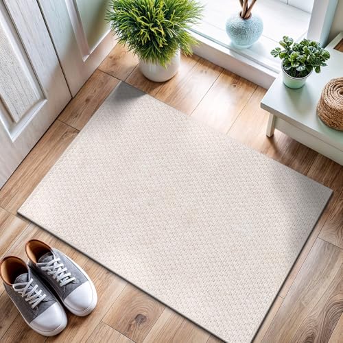 CAMILSON Easy Jute Rug 2x3, Indoor Outdoor Off-White Farmhouse Area