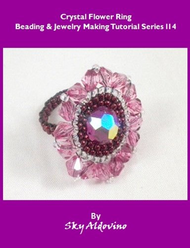 Crystal Flower Ring Beading & Jewelry Making Tutorial Series I14