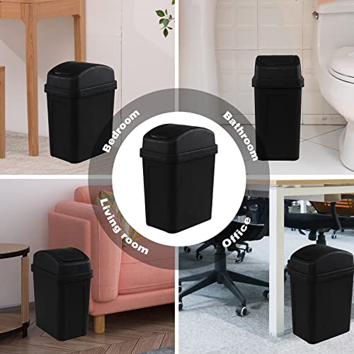 Caneca de basura rectangular 7 L negra, pack de 4 miniatura 4