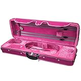 SKY 4/4 Full Size Violin Oblong Case Lightweight with Hygrometer Pink/Pink