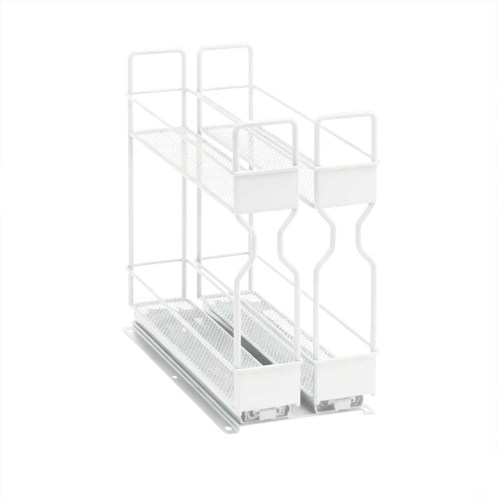 SXRQ Sturdy Carbon Steel Seasoning Container with Two Sliding Tracks and 2 Sections for Smartkitchen Organization Space Saving Seasoning Drawer