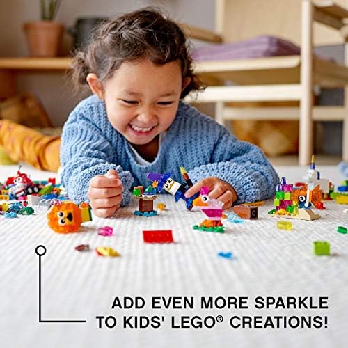 LEGO 11013 Classic Creative Transparent Bricks Building Set with Animal Figures including Lion and Turtle Toys, Gifts for 4 Plus Year Old Girls & Boys