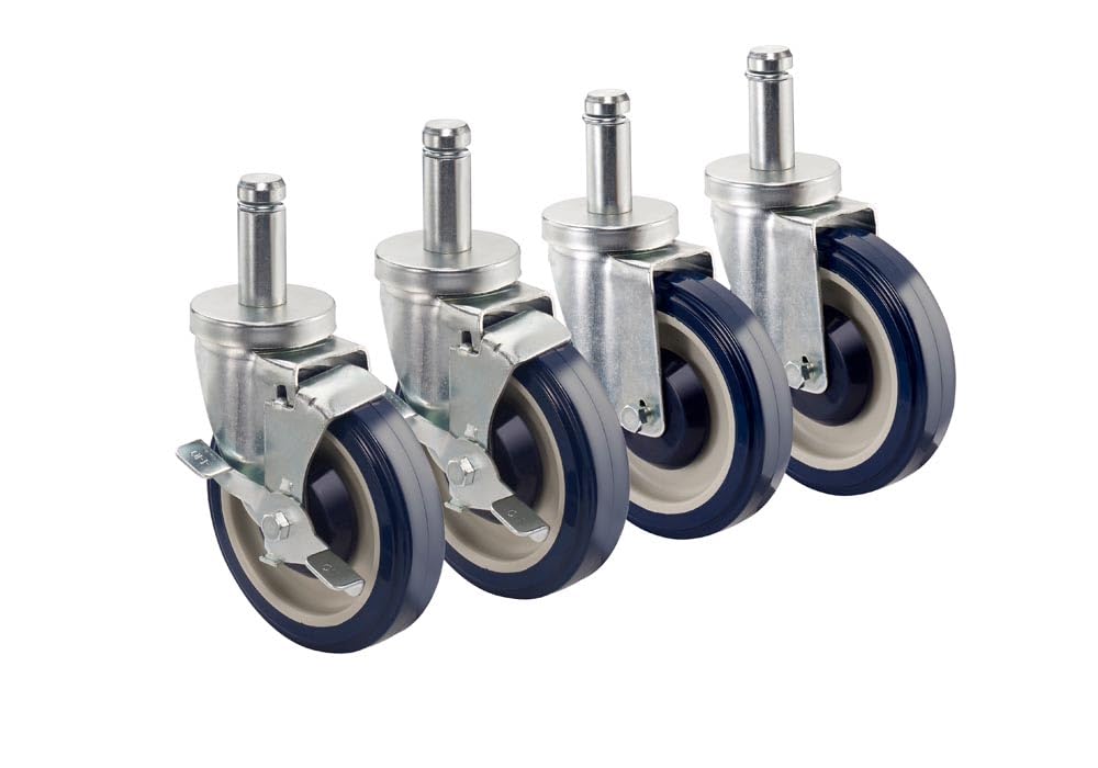 Roulettes universelles pivotantes anti-blocage Krowne 30-151S avec frein pour charge lourde