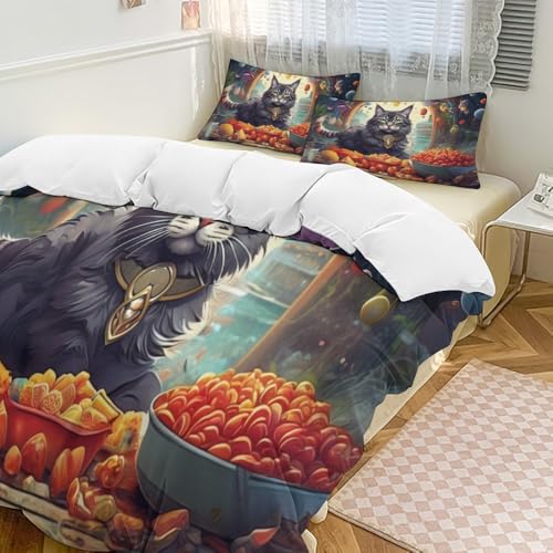 Parure de lit chat 3D en microfibre premium de qualité supérieure durable