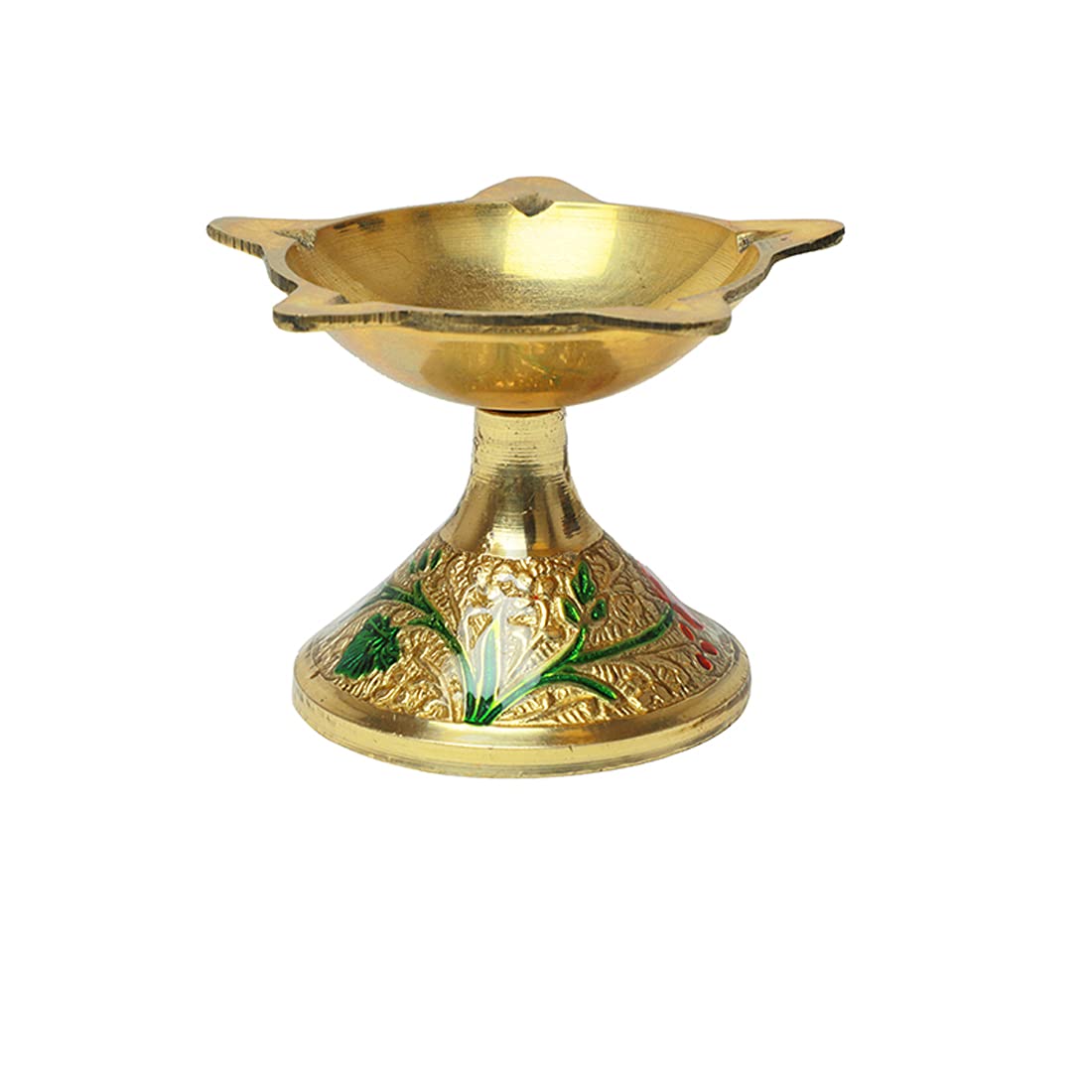 Diya Aarti Diya Deepak Punchmukhi Pooja Diya Puja Item Religious Brass Oil Lamp Pooja Essential for Decorations for House Home Pooja Kit Home Temple Mandir Diwali Decorations Décor (2 INCH)