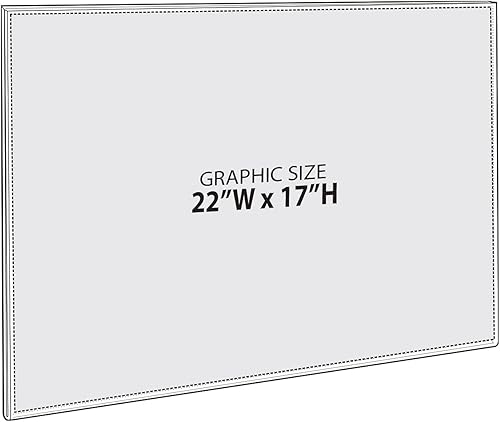Vista 56 de Azar Displays 122015 - Marco autoadhesivo de acrílico transparente para letreros de pared, 5.5 pulgadas de ancho x 2.5 pulgadas de alto