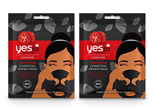 Yes To Tomatoes Detoxifying Charcoal Paper Mask Bundle (6 Single Use Masks)
