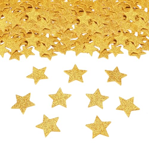 ParPix 60 Stück Golden Stern Konfetti, Groß 3cm Glitzer Sterne...