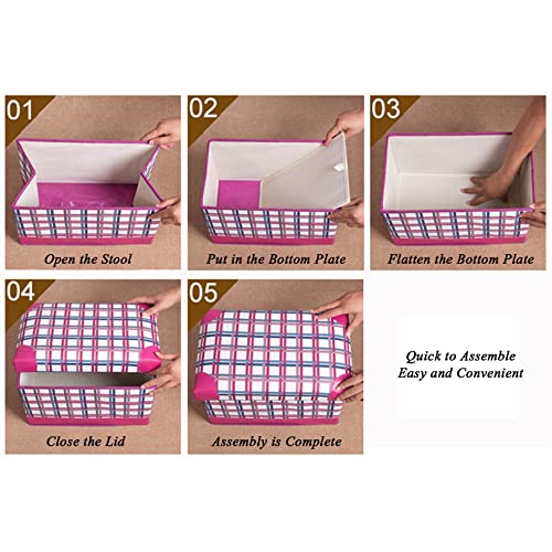 Pouf de rangement cube en simili cuir compact pour salon (Lot de 2) - 8