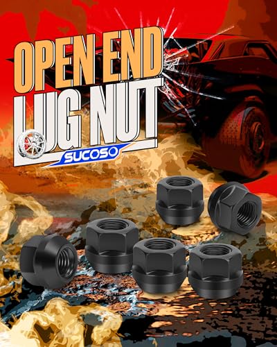 Image of 3 /8 inch-24 Open Lug Nuts Fit for Polaris RZR Sportsman ATV /UTV Wheels, 16Pcs | 3 /8-24 Open End Bulge LugNuts for TRX Magnum Professional Series, 17mm Hex Cone Seat Wheel Lug Nut for Wheel Spacers