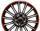 tapacubos suzuki swift Negro con rojo Detalle de rayas negras
