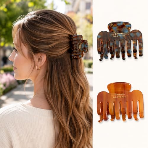 Pinzas para cabello brillo acetato 2 piezas miniatura 4