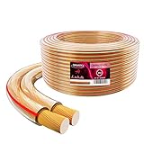 Conducteur interne : CCA HB-Digital Câble d\'enceinte - 2 x 2,5 mm² x 25 m - Conducteur intérieur CCA - Galaxy PVC - Diélectrique (transparent)