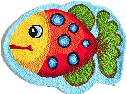 YOYOMALL Cute Doormat Colorful Hand-embroidered Floor Mats Personalized Custom Carpets Fish Imprint Anti-slip Mat Pastoral style carpet