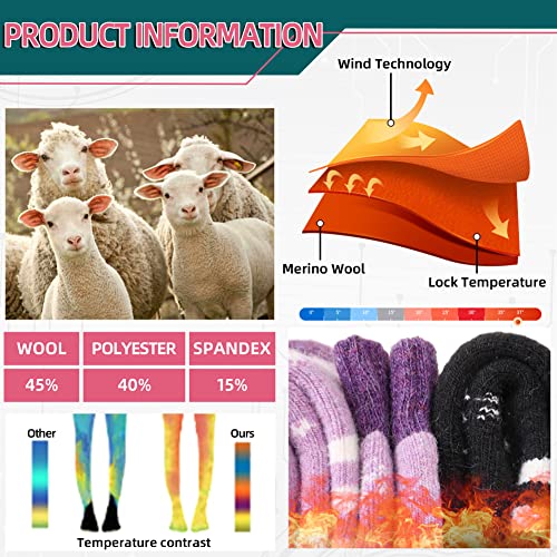 Women Merino Wool Ski Socks Ultra Thick Winter Knee High Snowboarding Warm Boot Snow Skiing Thermal Socks (2 Pairs Deer) #TOP3