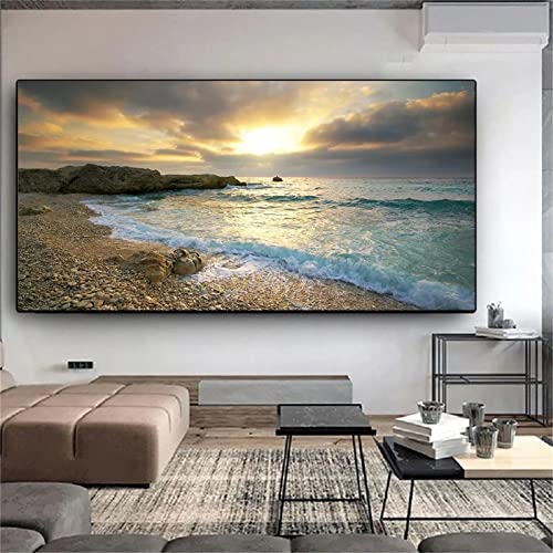 Canevas Broderie Diamant Coucher de Soleil Cadeau Créatif Idéal Grand Tableau Maison Décor