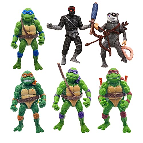 MiaKBSC Teenage Mutant Ninja Turtles City Hero 6-Piece Ninja Turtles Action Figures Mutant Teenage Set TMNT Action Figures Turtles Toys Leo- Raph- Mike-Don-Splinter-Casey