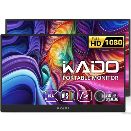 Image of Kado 2-Pack Portable Monitor 15.6-inch FHD 1080p Ultra-Slim Laptop Monitor | IPS 1920x1080 Display Reverse Charging Kickstand for PC, Mac, Phone, Tablet, Switch, Xbox, PS5, USB-C & HDMI Connectivity